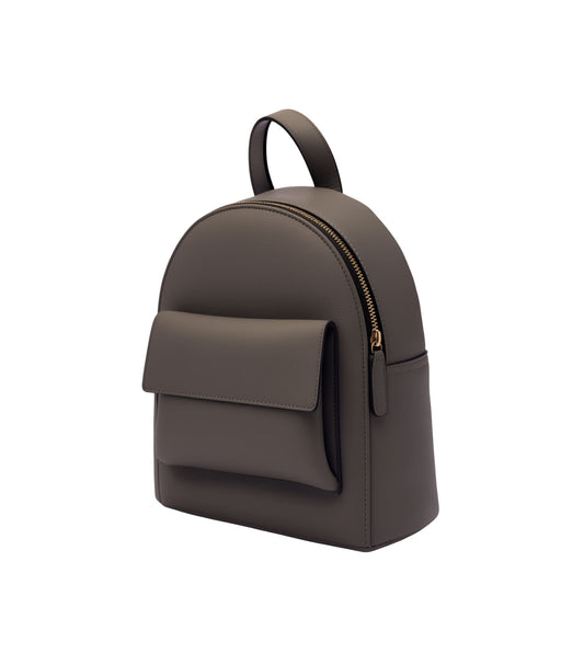 Leather Zip Up Backpack